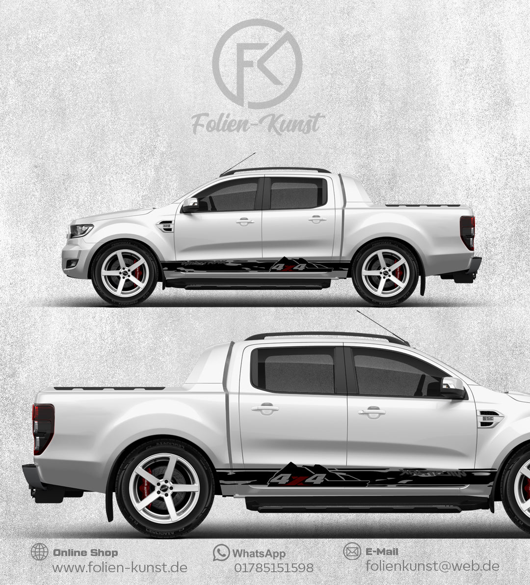 4x4 Design Seitenstreifen Universal Fahrzeug Aufkleber #359