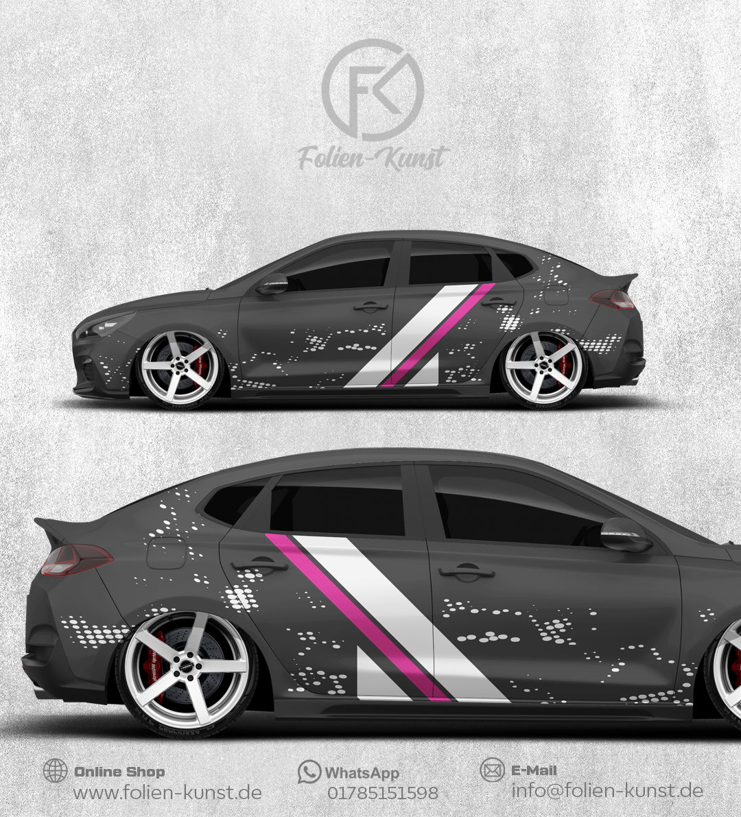 Abstrakt Folien Stripe Dekor Optik Tuning Folierung #443