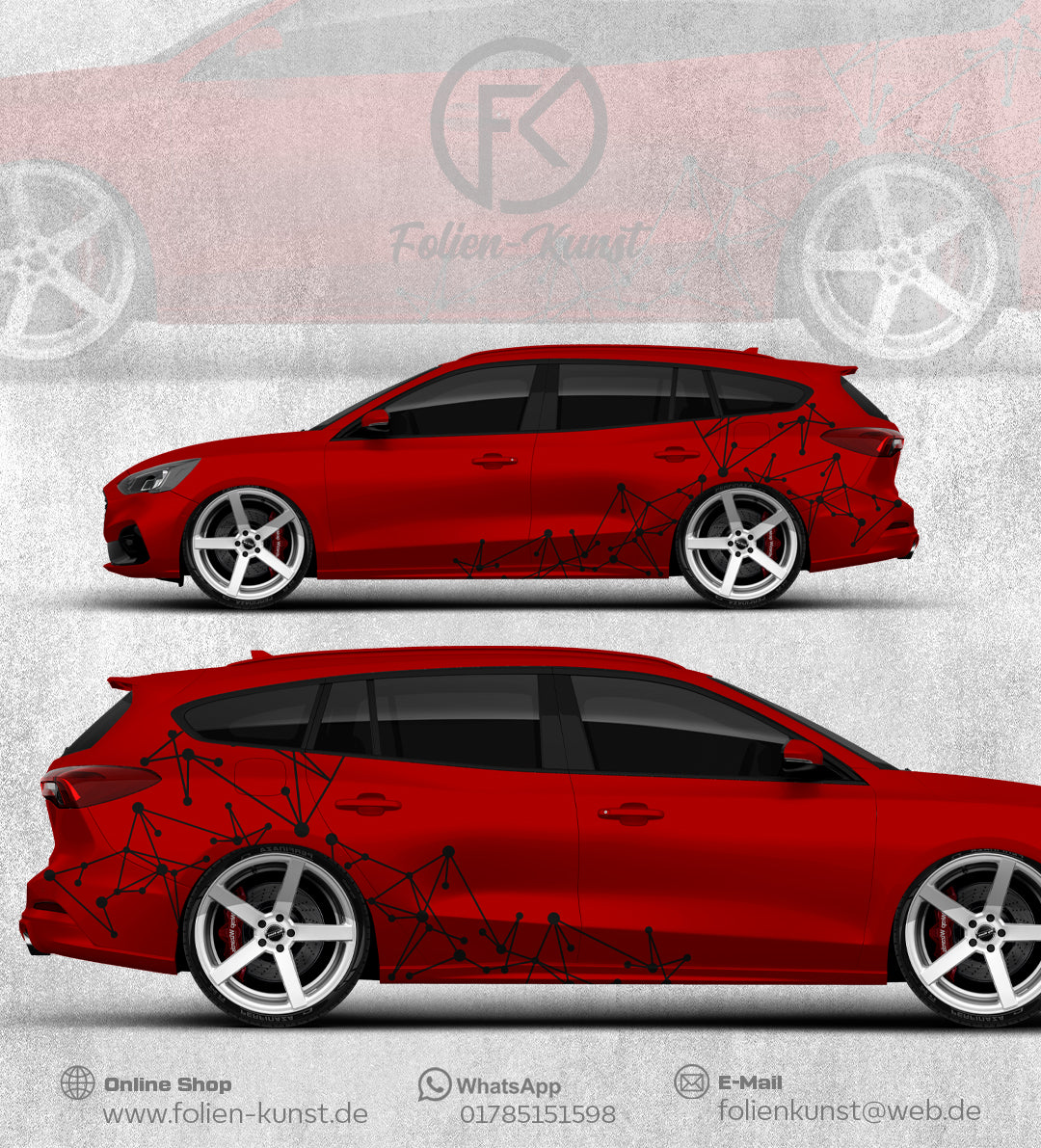 Tuning Abstrakt Folien Design Aufkleber Set Fahrzeugstyling #285