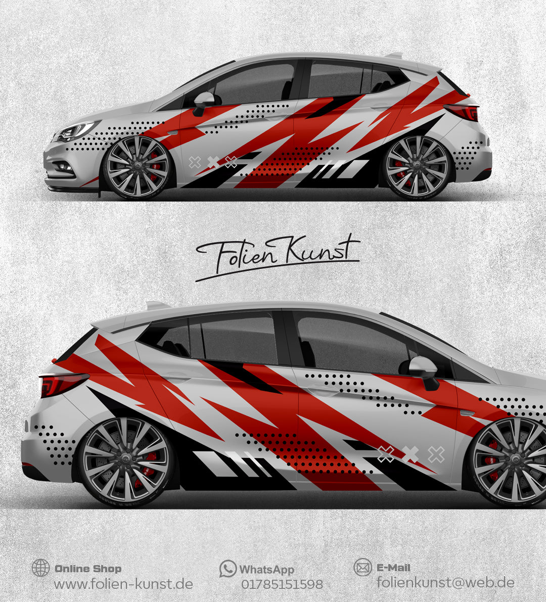 Abstraktes Tuning Design Folien Dekor Aufkleber Set #349