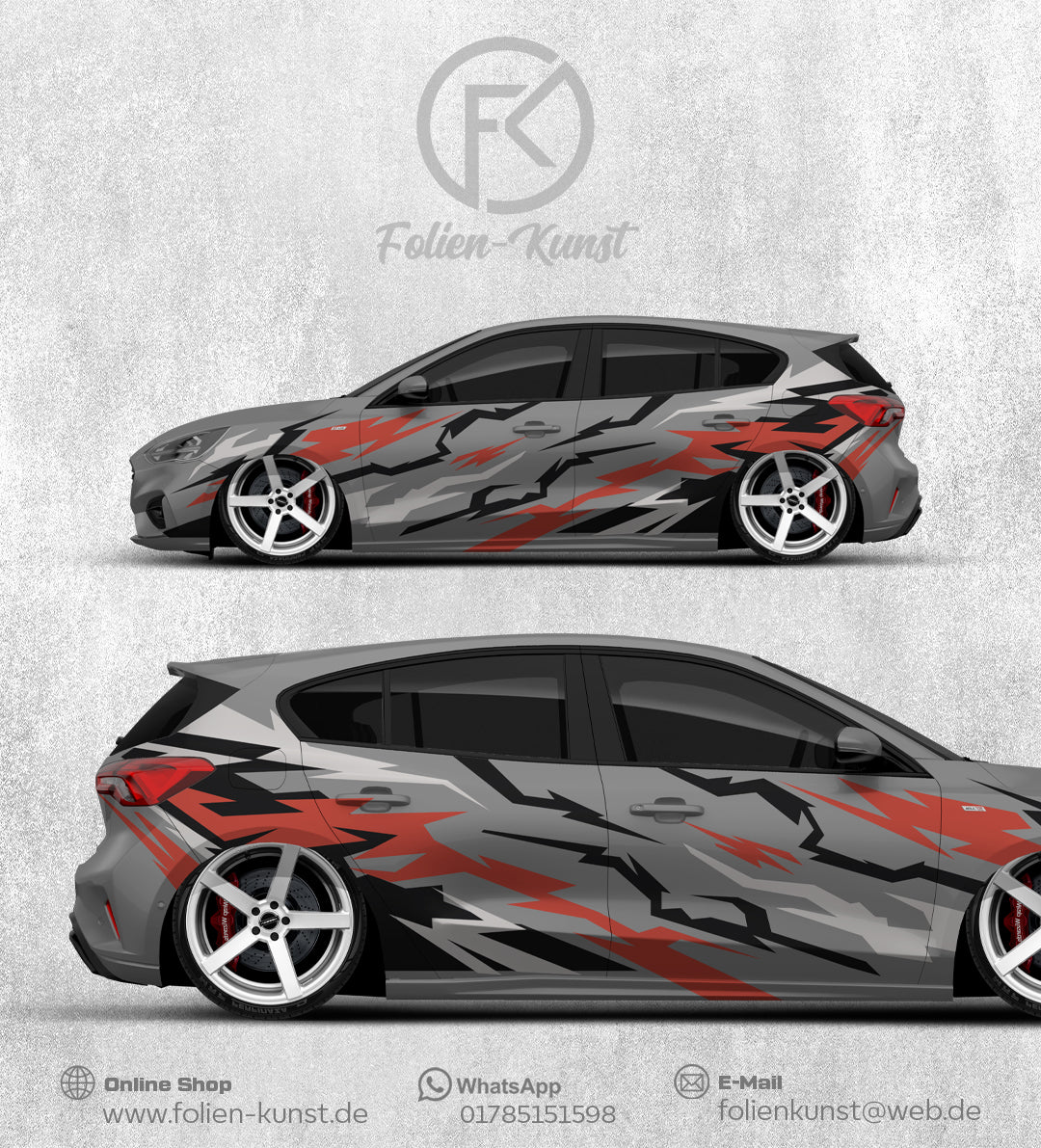 Abstrakt Aufkleber Fahrzeug Design Styling Universal #360