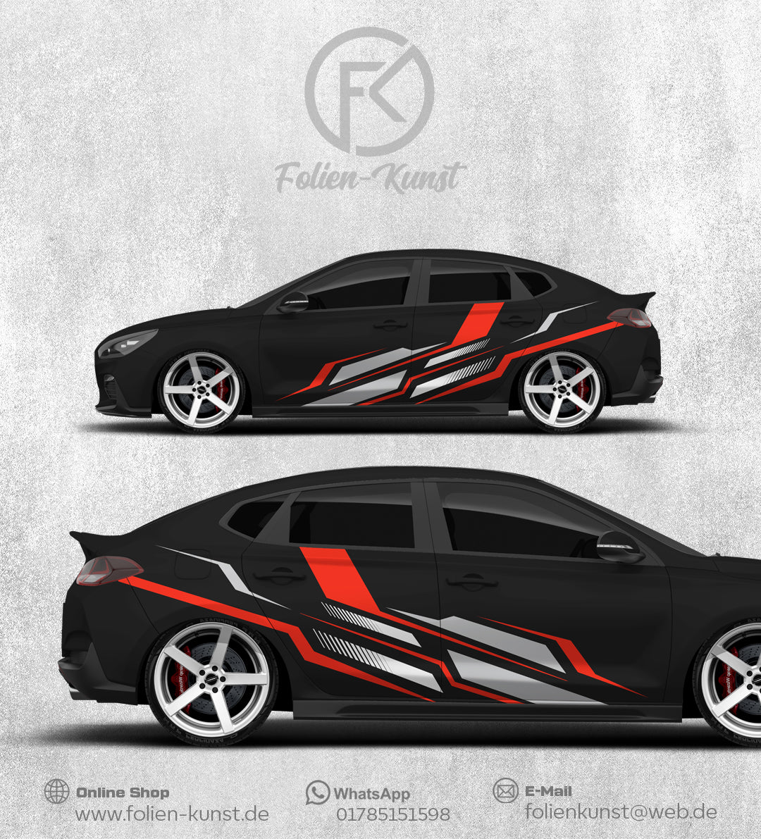 Abstrakt Fahrzeug Design Folien Dekor Set Universal #333