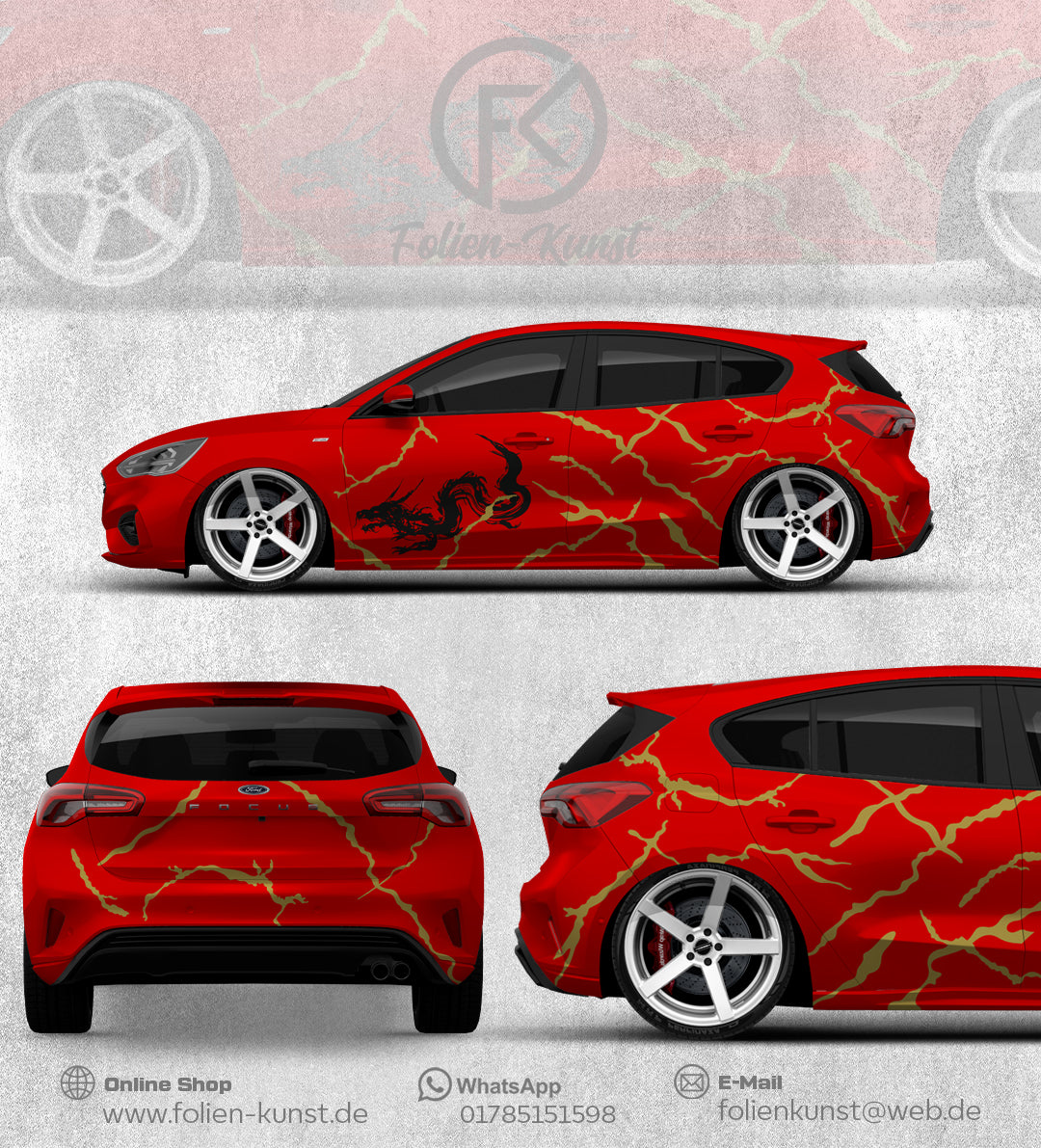 Folien Design Dragon Style Dekor Tuning Aufkleber #300
