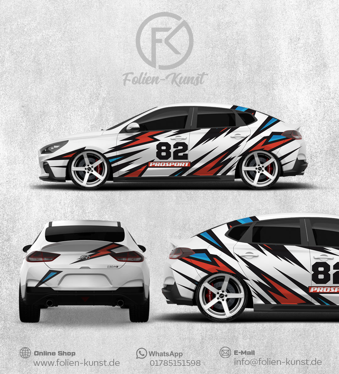 Motorsport Digitaldruck Folien Design Fahrzeug Styling #397