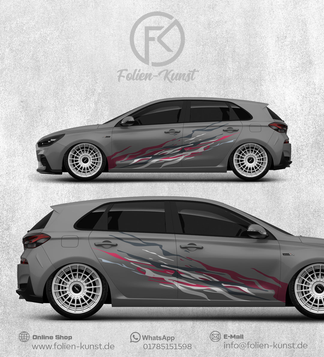 Digitaldruck Tuning Design Aufkleber Styling Fahrzeug Folierung #405