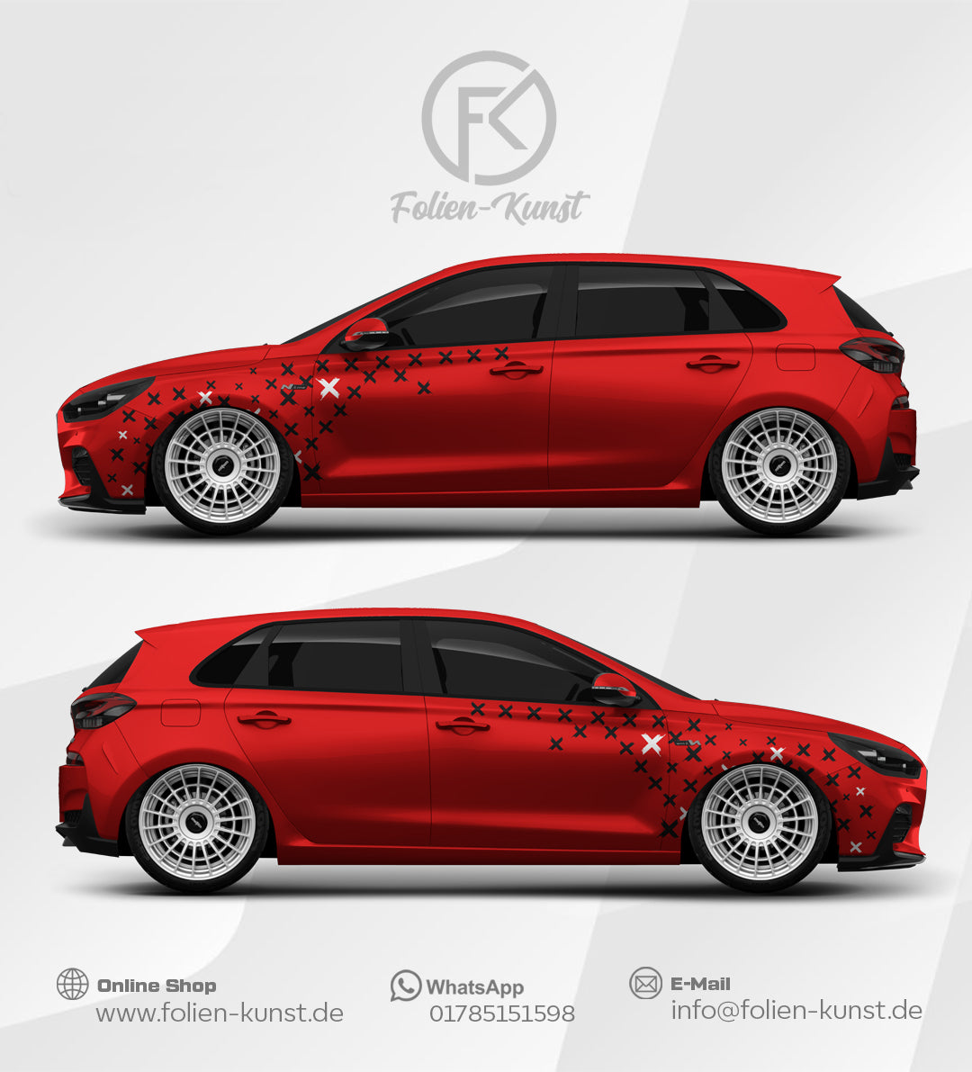 Teilfolierung Design Kreuze Auto Style Aufkleber #469