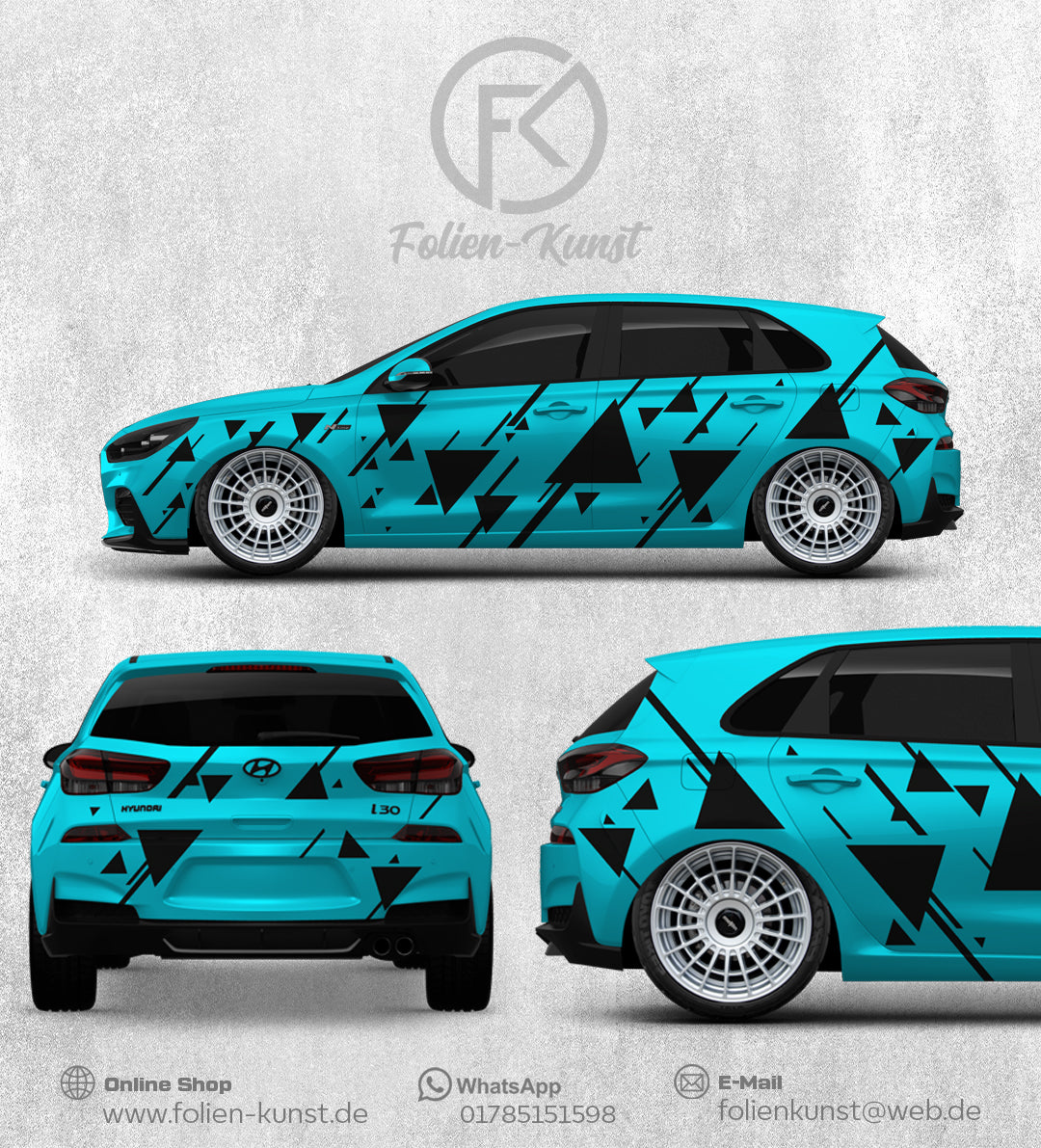 Folien Tuning Aufkleber Triangle Style Dreieck Design #299