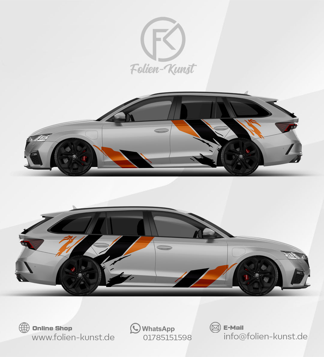 Universal Folien Fahrzeug Seiten Dekor Design Augkleber #483