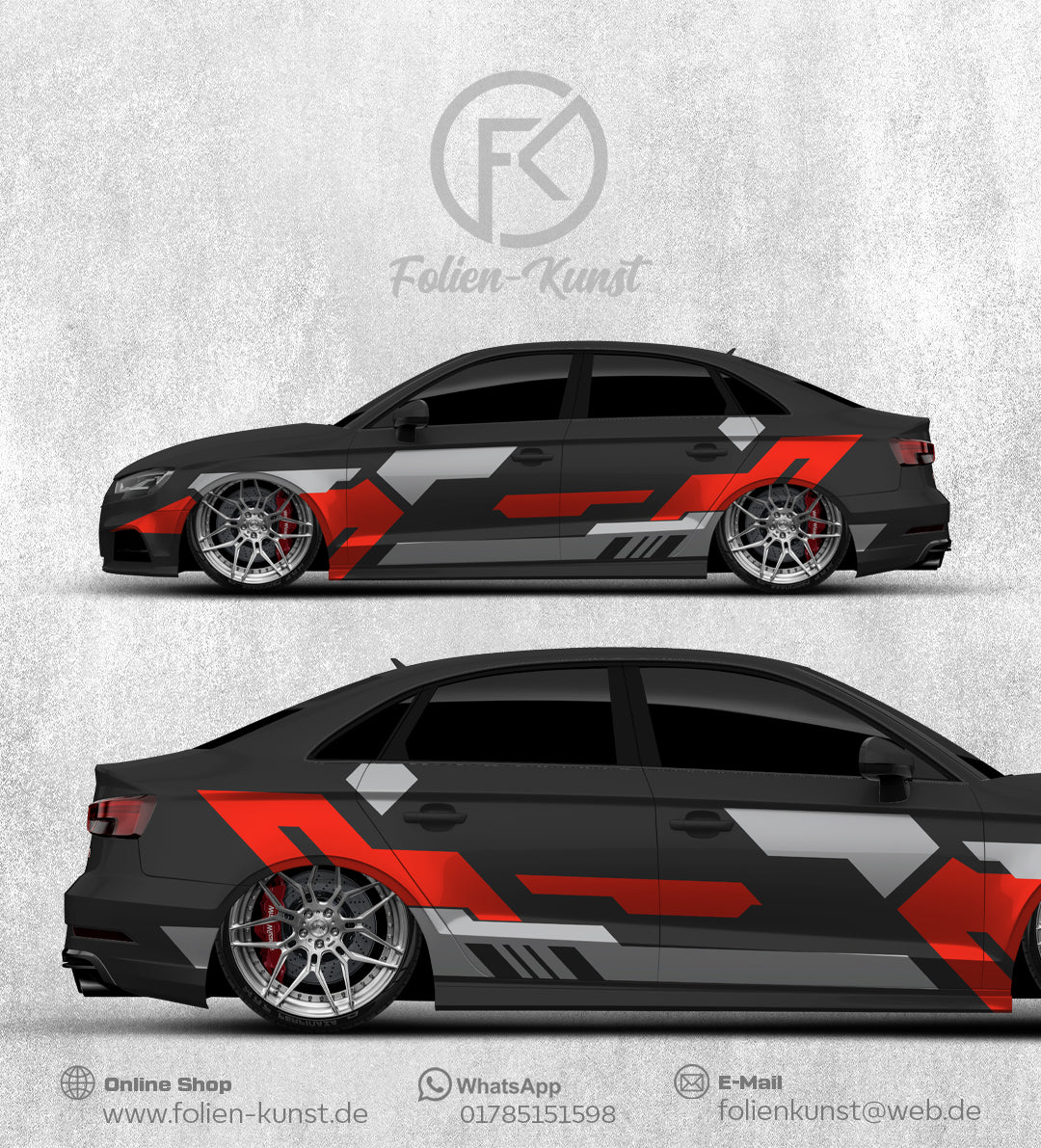 Universal Folien Design Wrapping Set Fahrzeug Tuning Aufkleber #315