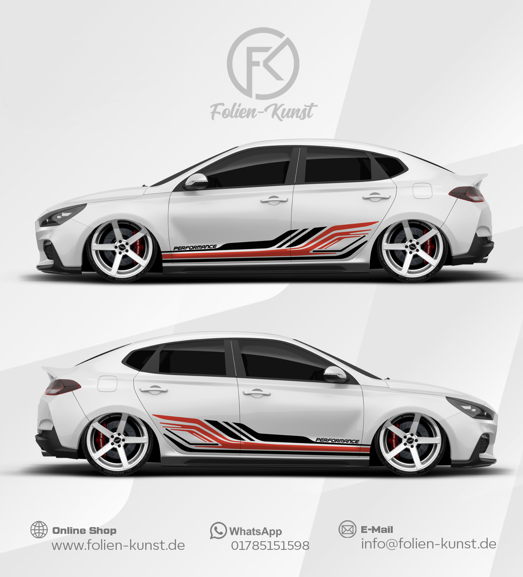 Abstraktes Seiten Dekor Folien Design Auto Aufkleber #489