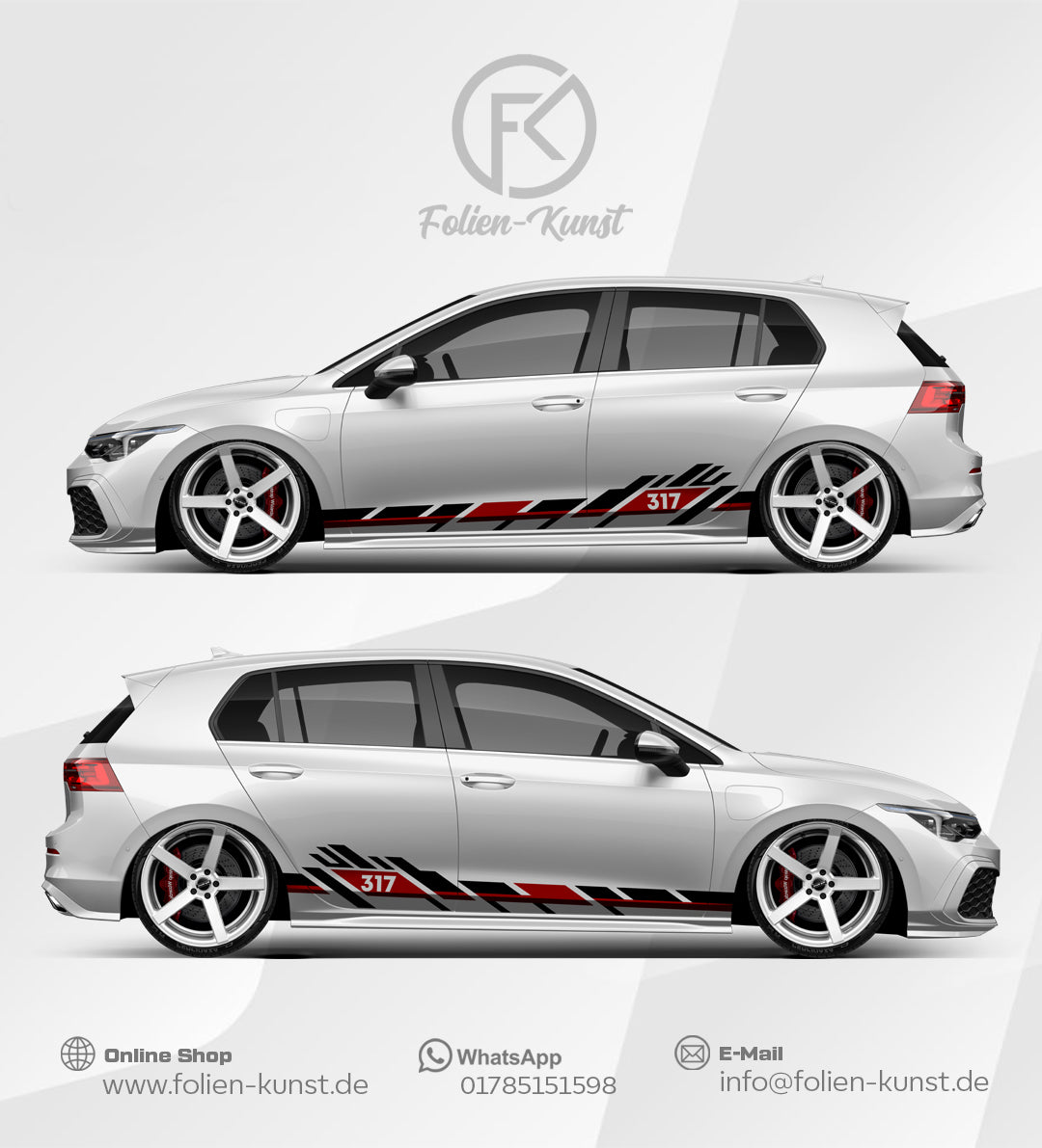 Seitenstreifen Digitaldruck Aufkleber Folien Fahrzeug Design #494