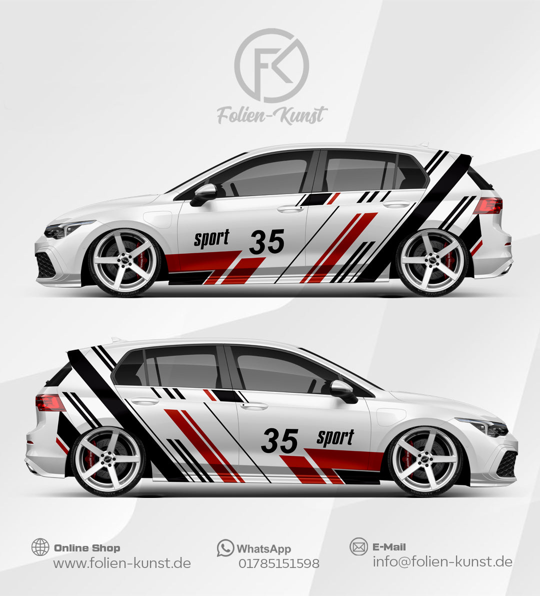 Sport Seiten Folien Dekor Aufkleber Fahrzeug Design #495