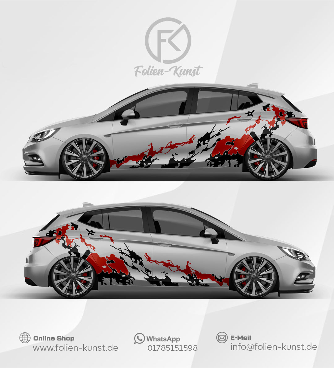 Abstraktes Fahrzeug Seiten Dekor Design Augkleber #501