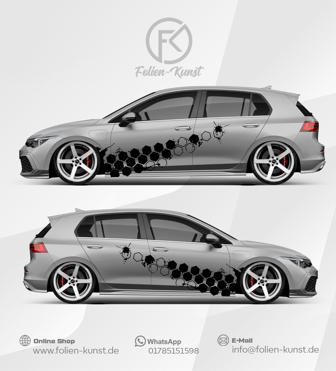 Waben Splash Folien Dekor Design Fahrzeug Aufkleber #507