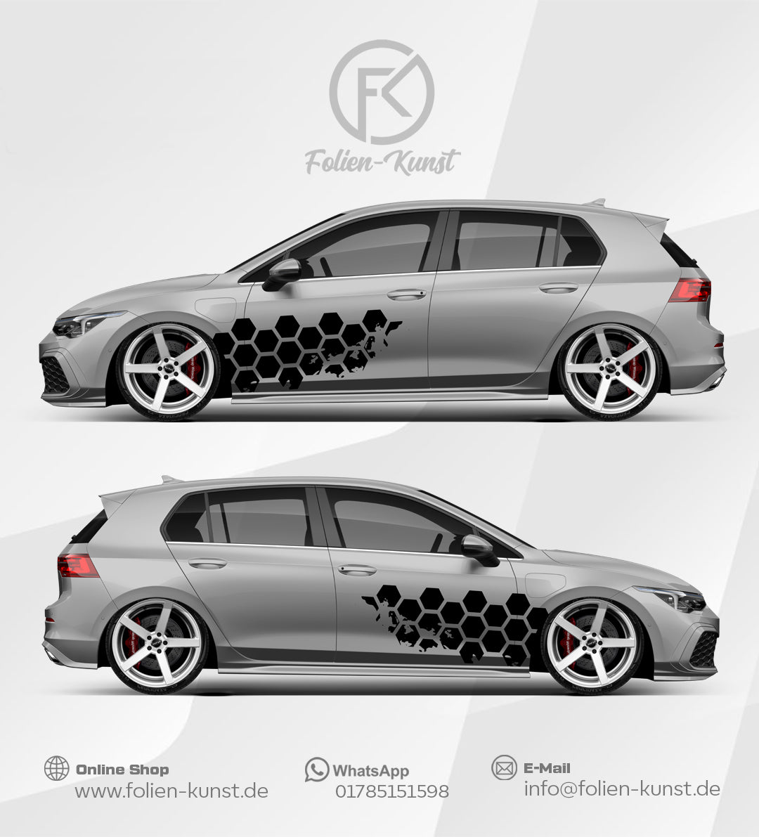 Waben Style Fahrzeug Seiten Dekor Design Augkleber #508