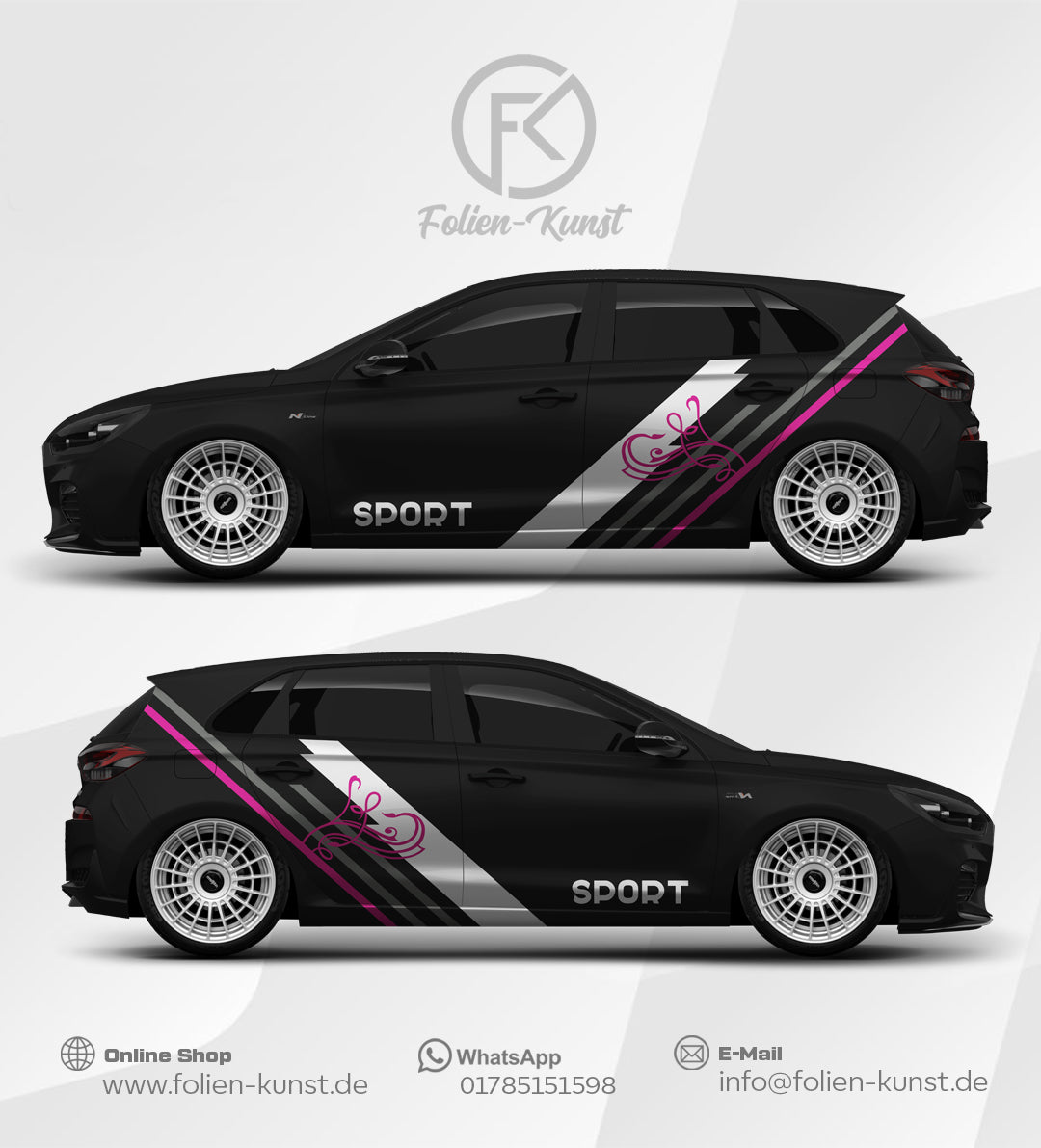 Abstraktes Style Fahrzeug Sport Seiten Dekor Design Augkleber #509