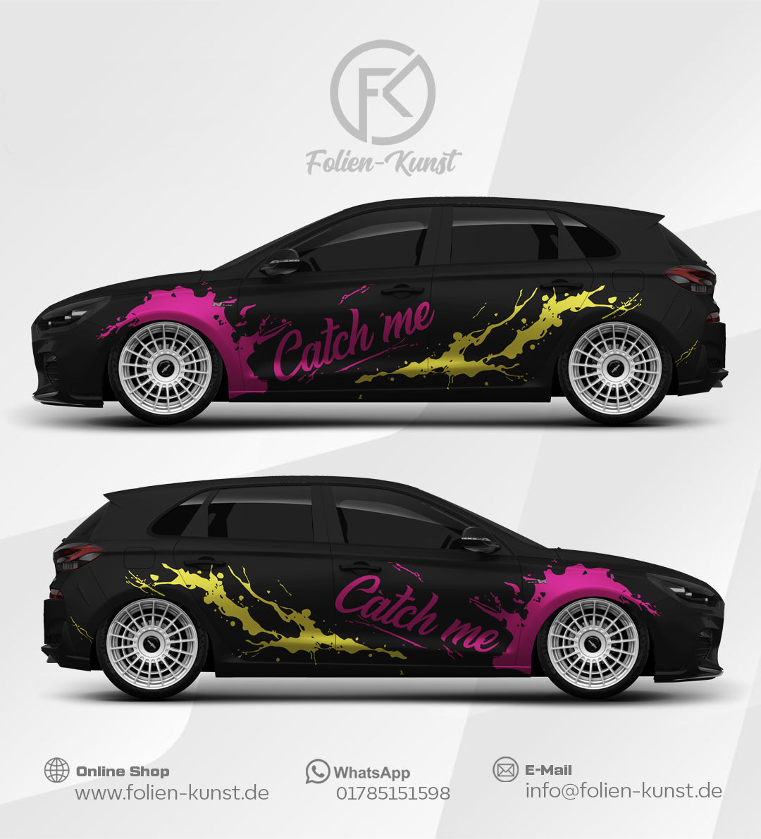 Catch Me Style Fahrzeug Sport Seiten Dekor Design Augkleber #510