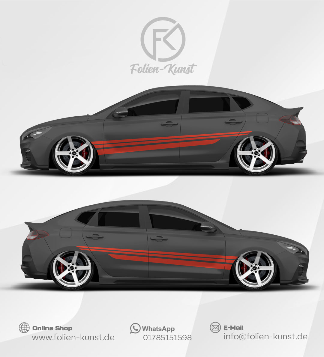 Streifen Folien Fahrzeug Design Aufkleber #515