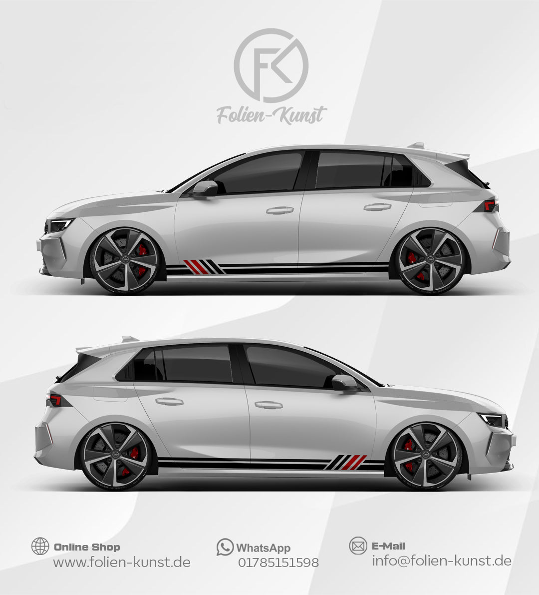 Style Seitenstreifen Folien Tuning Fahrzeug Aufkleber #521