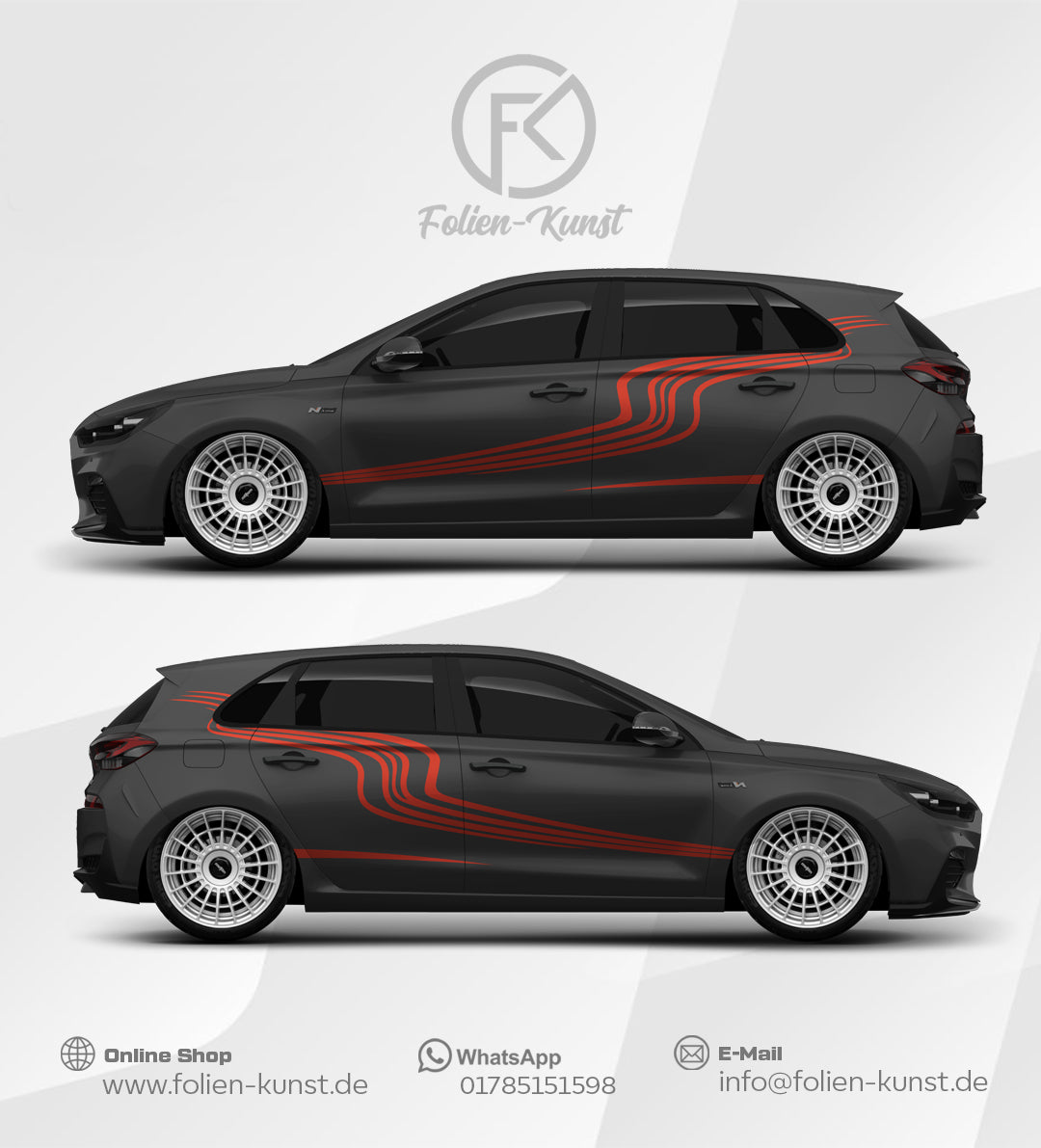Folien Style Fahrzeug Tuning Wellen Dekor Aufkleber #523