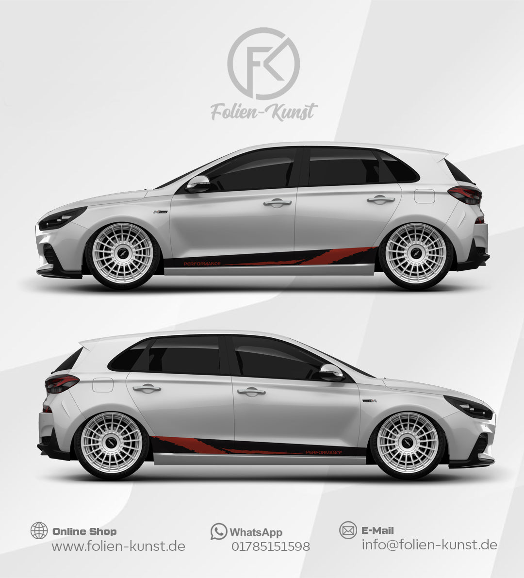 Performance Seitenstreifen Digitaldruck Design Aufkleber #524