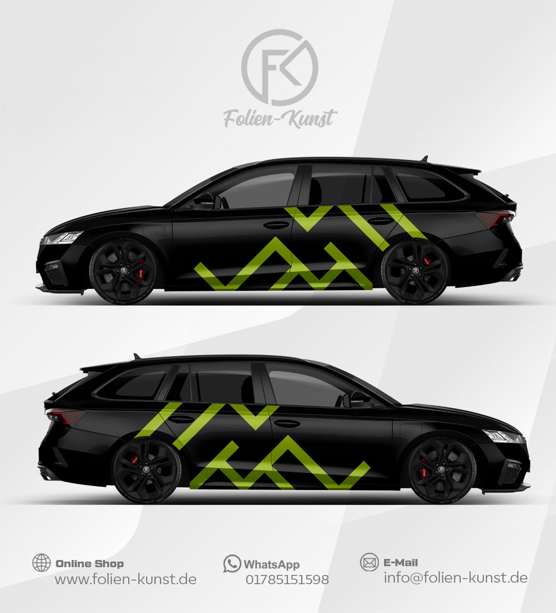 Abstraktes Streifen Auto Folien Dekor Design Aufkleber #526