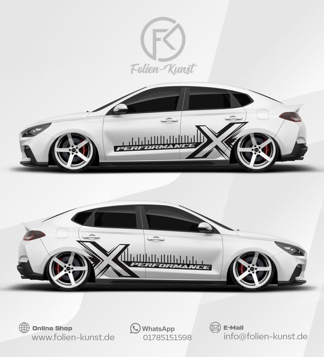 X Performance Folien Dekor Style Design Aufkleber Auto Fahrzeug #538