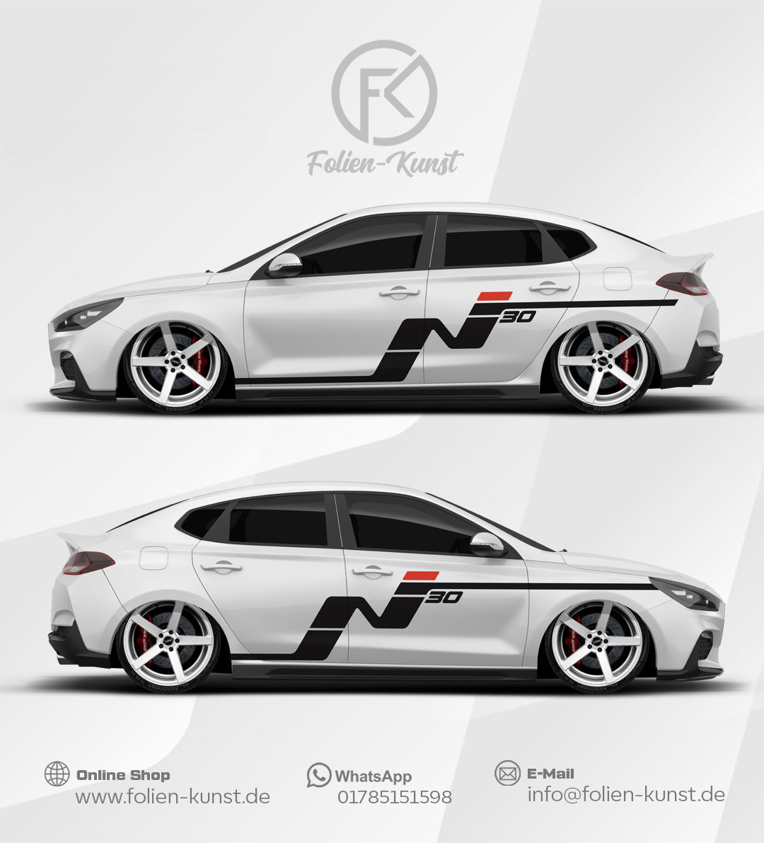i30N Folien Dekor Style Design Aufkleber Auto Fahrzeug #540