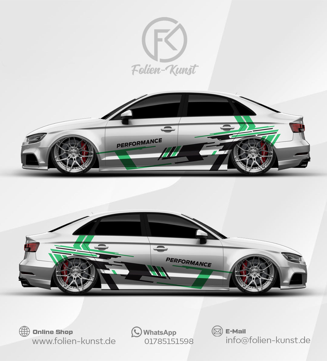 Performance Tuning Dekor Style Folien Design Aufkleber Auto Fahrzeug #542