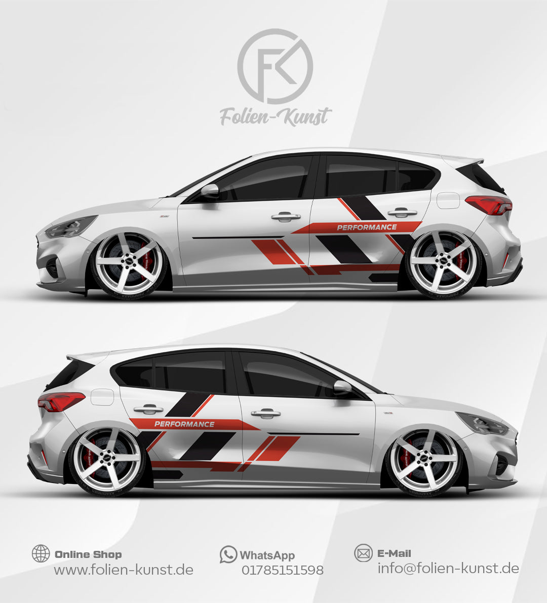 Performance Style Dekor Folien Design Aufkleber Auto Fahrzeug #545