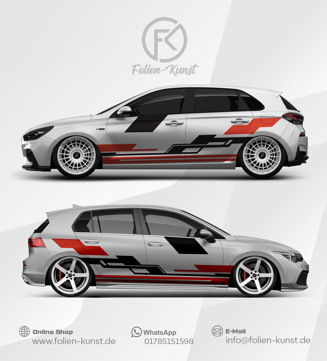 Motorsport Style Dekor Folien Design Aufkleber Auto Fahrzeug #547