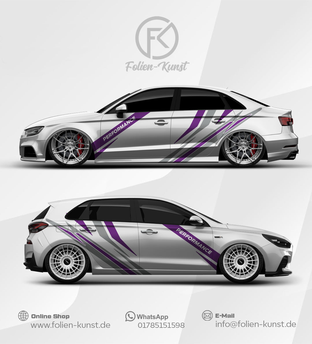 Motorsport Style Dekor Folien Performance Design Auto Aufkleber #548