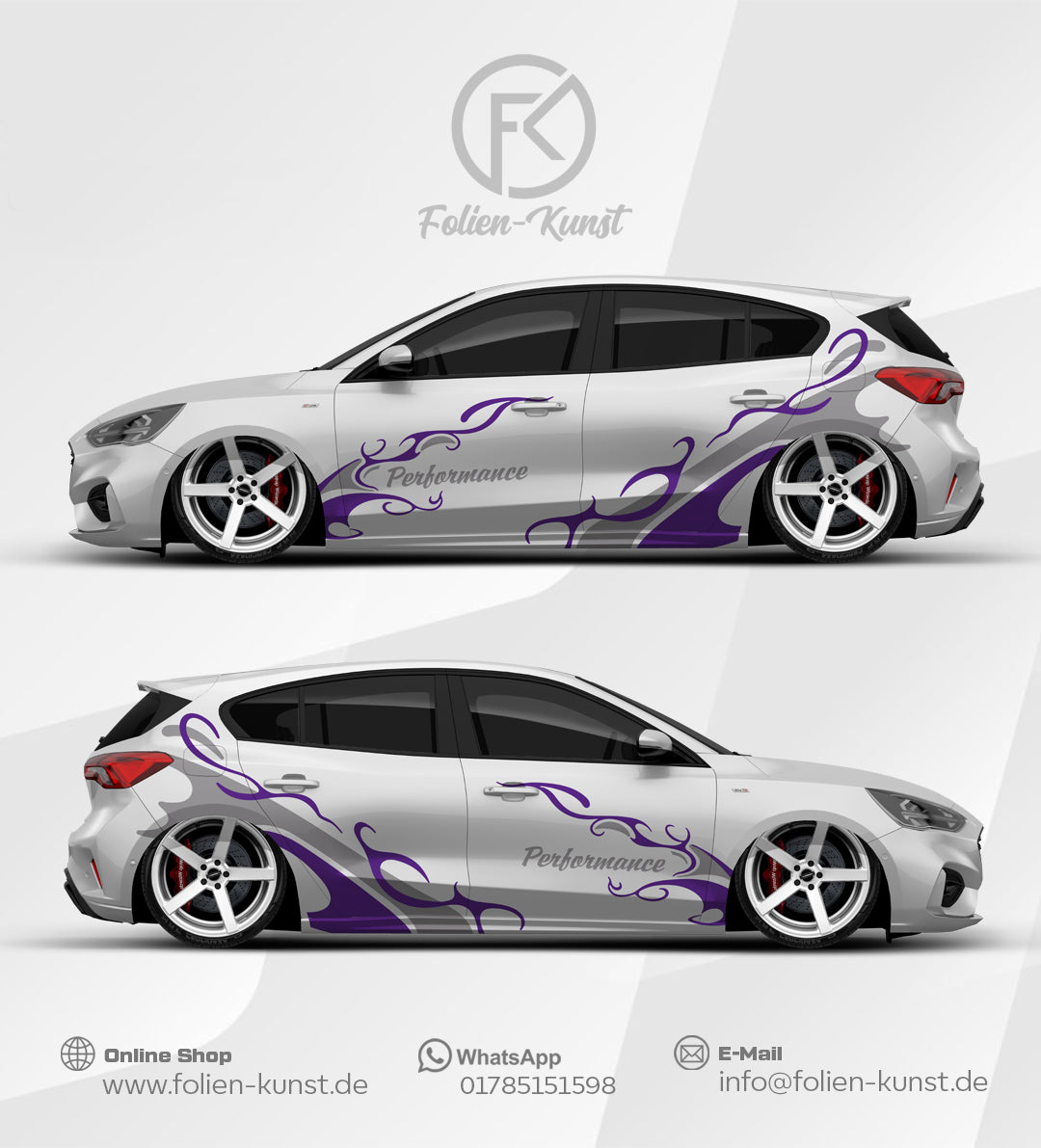 Abstrakt Performance Dekor Auto Folien Design Aufkleber #554