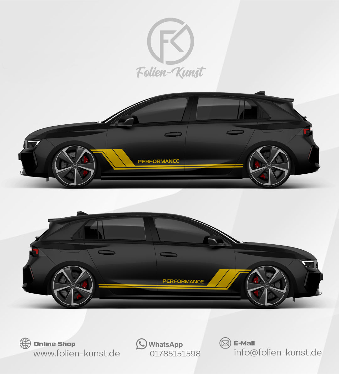 Seiten Dekor Auto Folien Design Performance Aufkleber #557