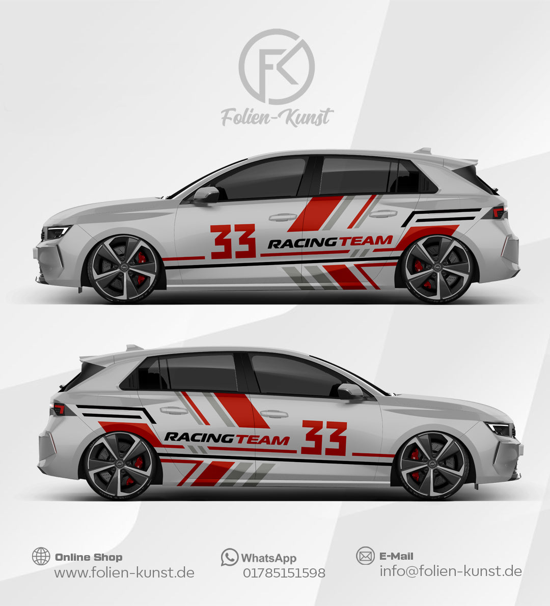 Racing Team Wrap Folien Motorsport Dekor Design Seitendekor Aufkleber #574