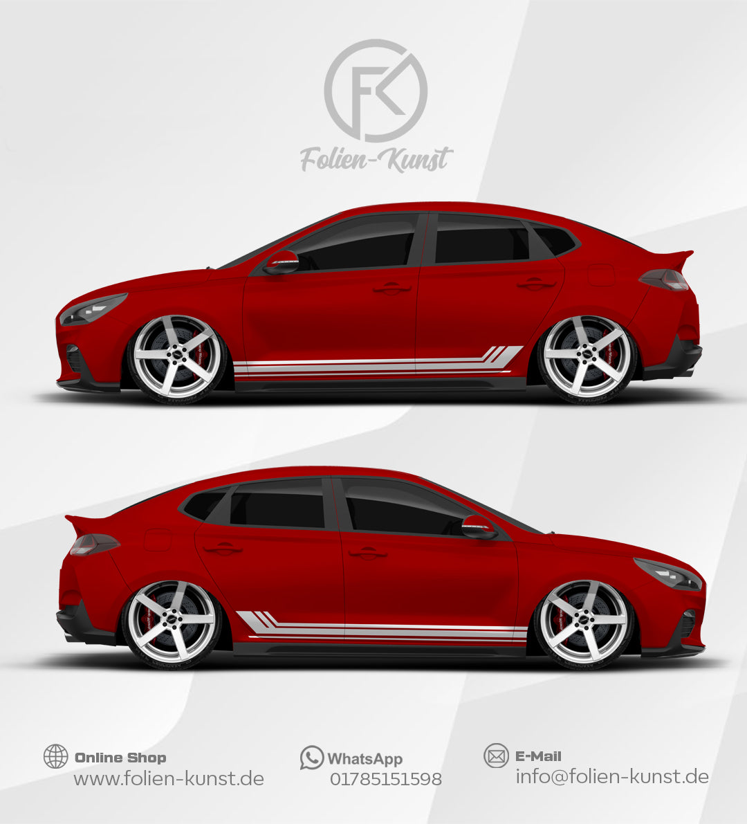 Seitenstreifen Aufkleber Wrap Eleganz Folien Design #576