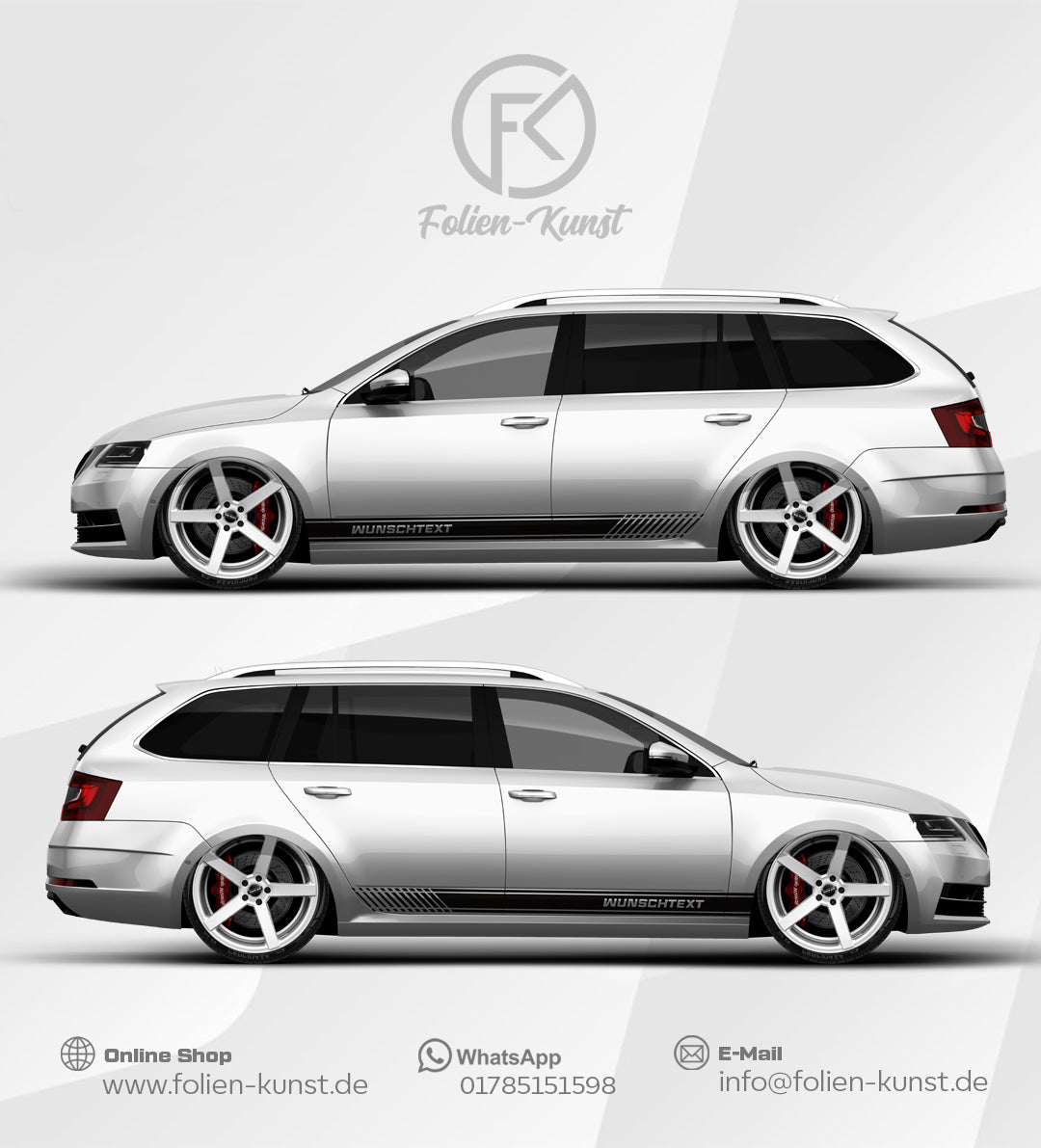 Sport Seitenstreifen mit Wunschtext Folien Aufkleber Design Style #589