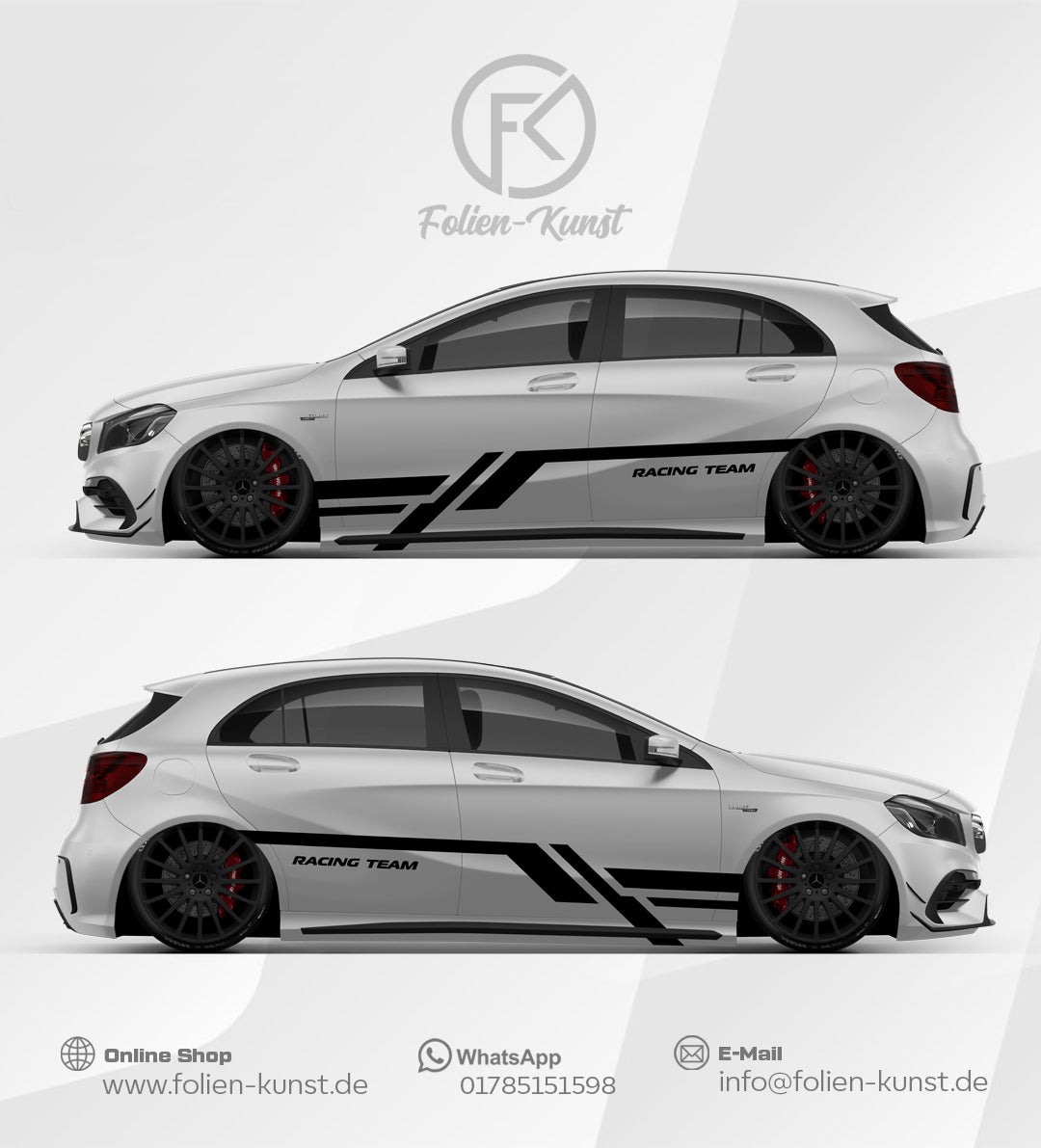 Seitenstreifen Dekor RacingTeam Folien Fahrzeug Aufkleber #598