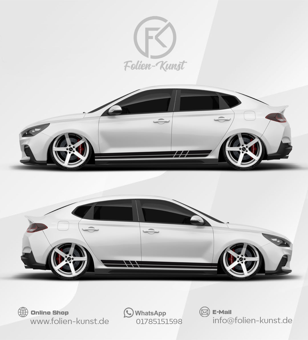 Sport Seitenstreifen Aufkleber Fahrzeug Folien Tuning #602