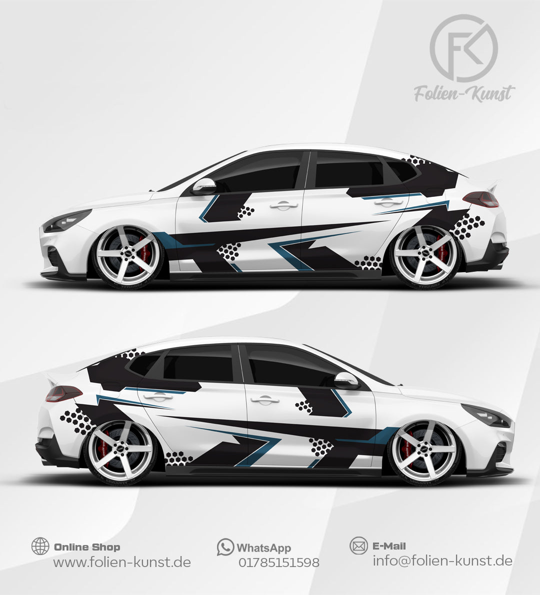 Folien Tuning Design Fahrzeug Sport Teilfolierung Aufkleber #604