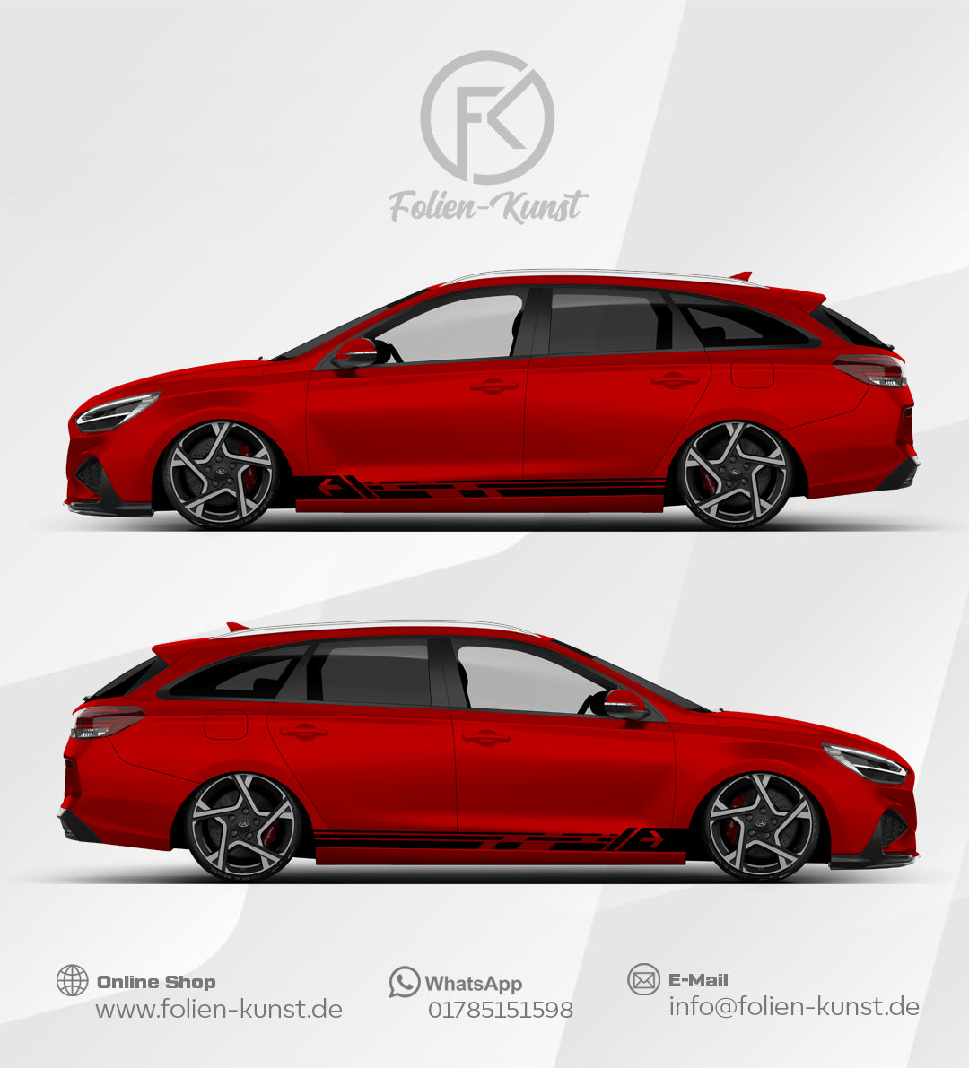 Seitenstreifen Aufkleber Pfeil Fahrzeug Folien Tuning Universal #606