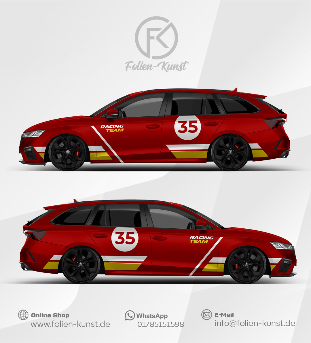 Racing Team Motorsport Streifen Styling Fahrzeug Design Aufkleber #609