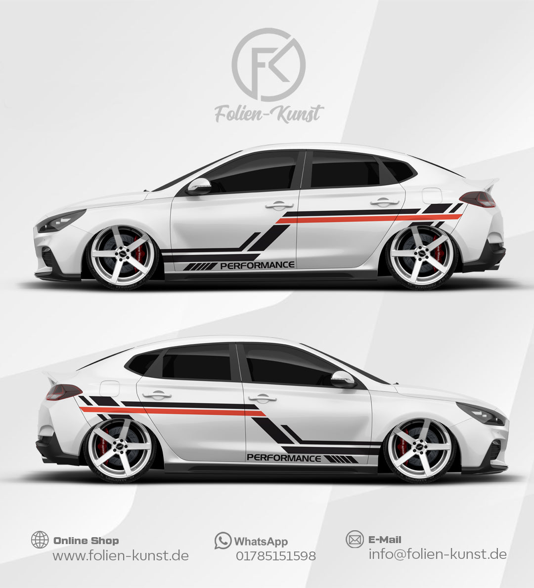 Tuning Streifen Styling Fahrzeug Design Aufkleber #610