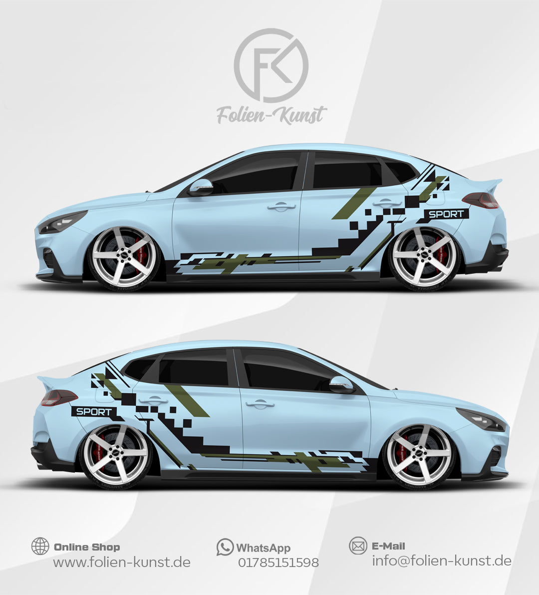 Sport Folien Dekor Aufkleber Fahrzeug Design Wrap Style #616