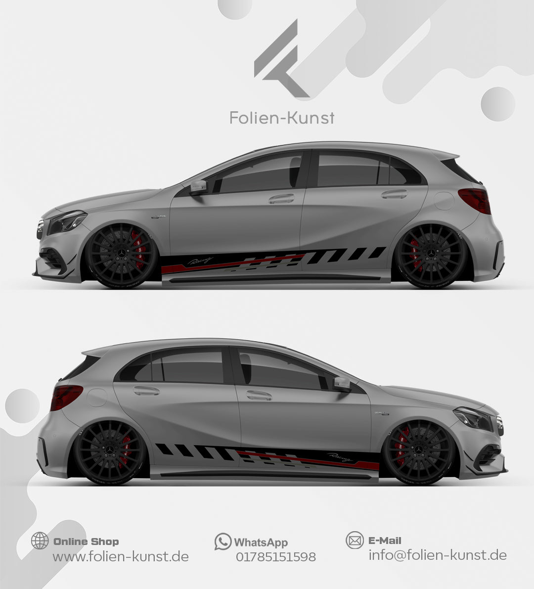 Sport Seitenstreifen Folien Design Aufkleber Set #637