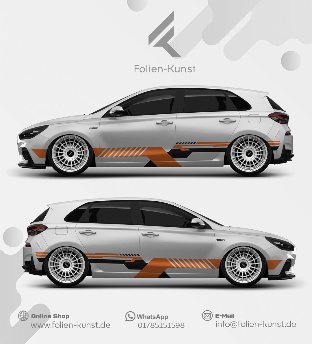 Seitenstreifen Folien Design Tuning Style Aufkleber Set #649