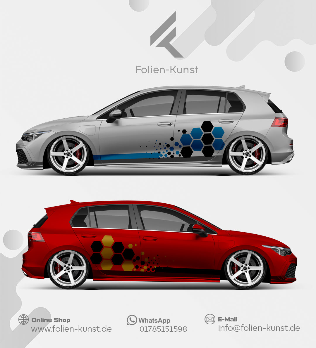 Folien Design Waben Edition Tuning Style Aufkleber Set #652