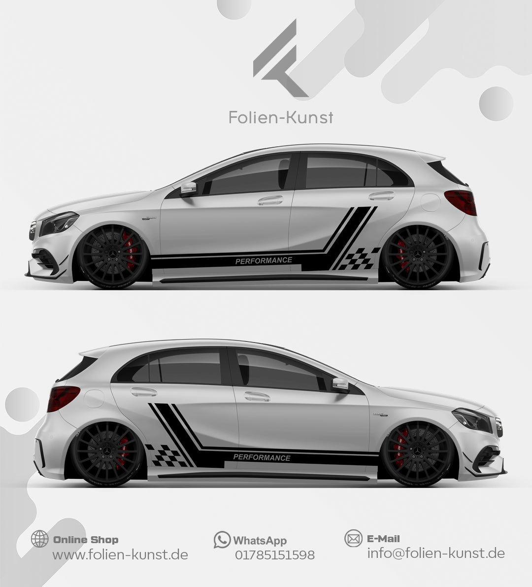 Performance Streifen Folien Design Tuning Style Aufkleber Set #653