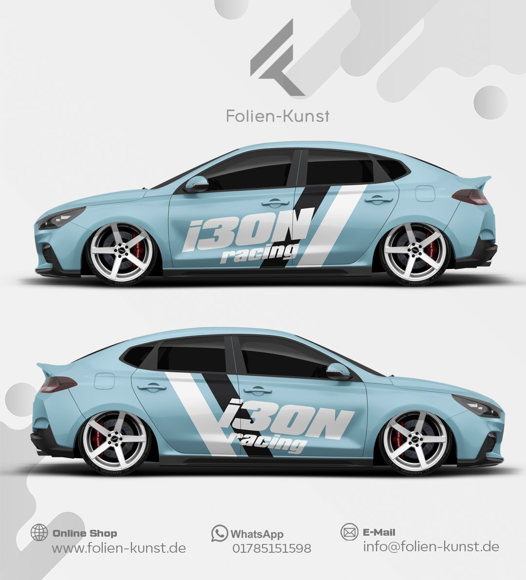 i30N Racing Folien Design Tuning Style Aufkleber Set Hatchback Fastback #657