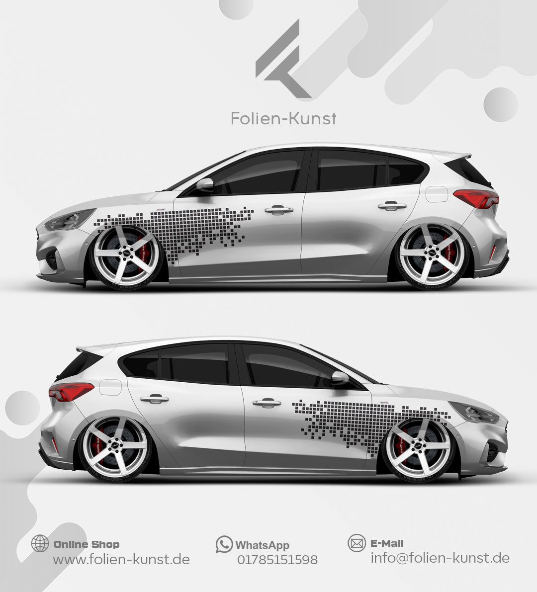 Pixel Style Folien Dekor Auto Tuning Aufkleber Set Universal #663